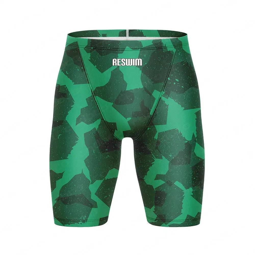 Summer Swimming Trunks Men's Professional Tights Swim Jammer Swimwear Outdoor Beach Printed Durable Training Surfing Swim Shorts