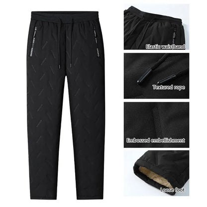 Winter Men Pant Cashmere Thicken Fleece Windproof Sweatpants Men Joggers Cotton Warm Pants Male Waterproof Thermal Trousers Winter