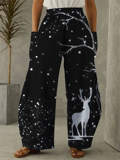 Galaxy Moon Stars Full Length Wide Leg Pants Printed Thin Hipster Fashion Trousers Summer Streetwear Sweatpants Women Clothing