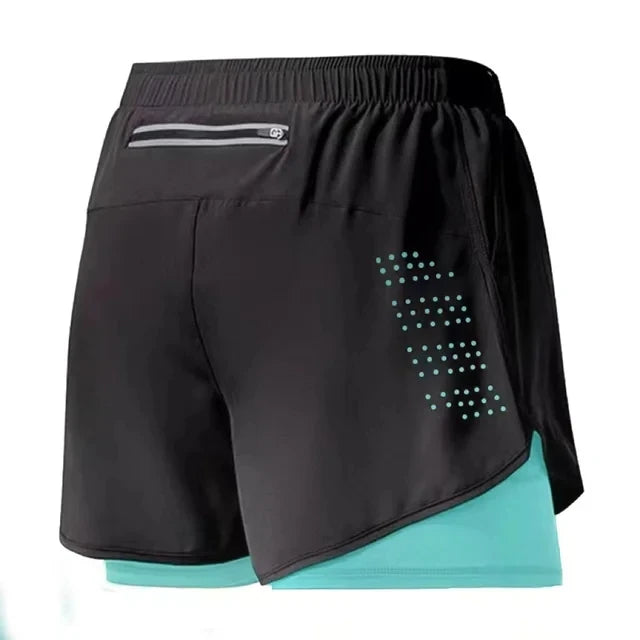 Running Shorts Sportswear 2 in 1 Training Short Pant Summer Double-deck Beach Homme Jogging Clothing Gym Sport Shorts Men