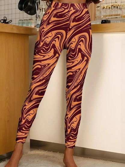 Women's Leggings Graphic Abstract  Pants Trousers Polyester Spandex Stretch Elastic Waist,Control Fall Winter Streetwear