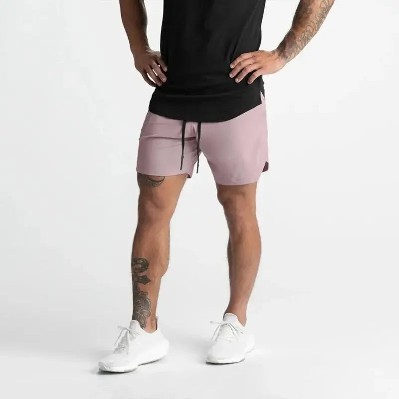Men Quick Dry Exercise Tranning Shorts Running Fitness Basketball Sports Gym Crossfit Sweatpants with Zipper Back Phone Pouch