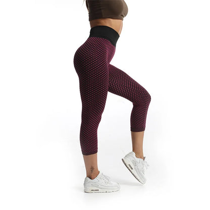 YSDNCHI Push Up Leggings Breathable Workout Capris Sport Leggins Seamless High Waist Mid-Calf Women Gym Fitness Yoga Clothing