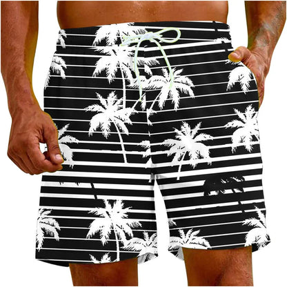 Beach Shorts For Men 3d Printing Tropical Plants Surf Board Shorts Quick Dry Summer Holiday Swimming Trunks