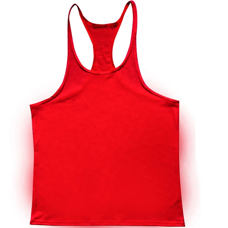 European American Summer Casual Exercise Workout Training Vest Men's Solid Color plus Size I-Shaped Vest