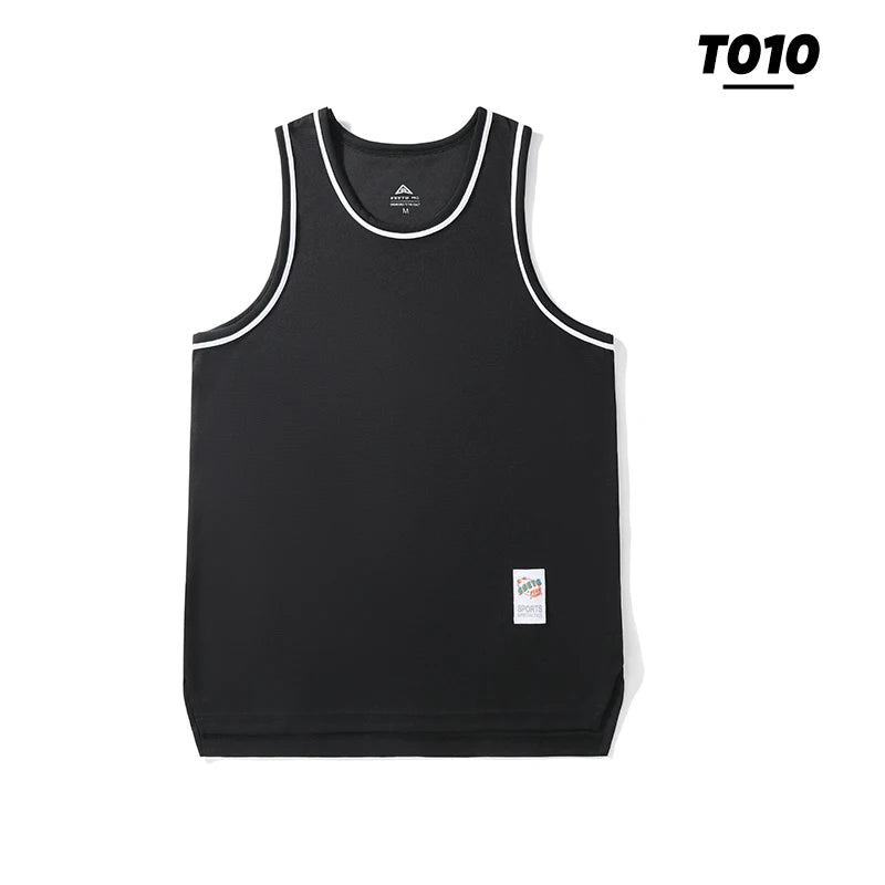 Men's Basketball Vest Clothing Oversized Sleeveless T-Shirt Sports Fitness Round Neck Tank Top Muscle Training Running Vest
