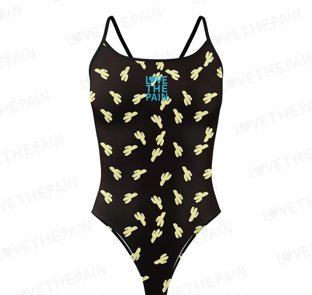 Love The Pain Women Swimsuit One-piece Comfortable Suit Functional Training Swimwear Pro Triathlon Beach Bathing Suit