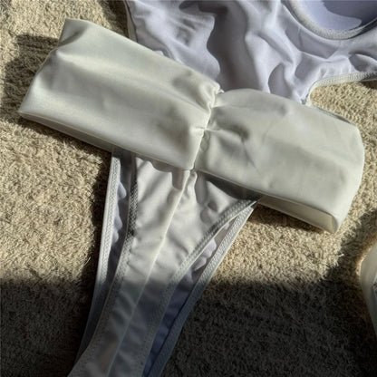 Halter With Belt Underwired Women Swimwear One Piece Swimsuit Female High Cut Leg Mini Thong Bather Bathing Suit Swim