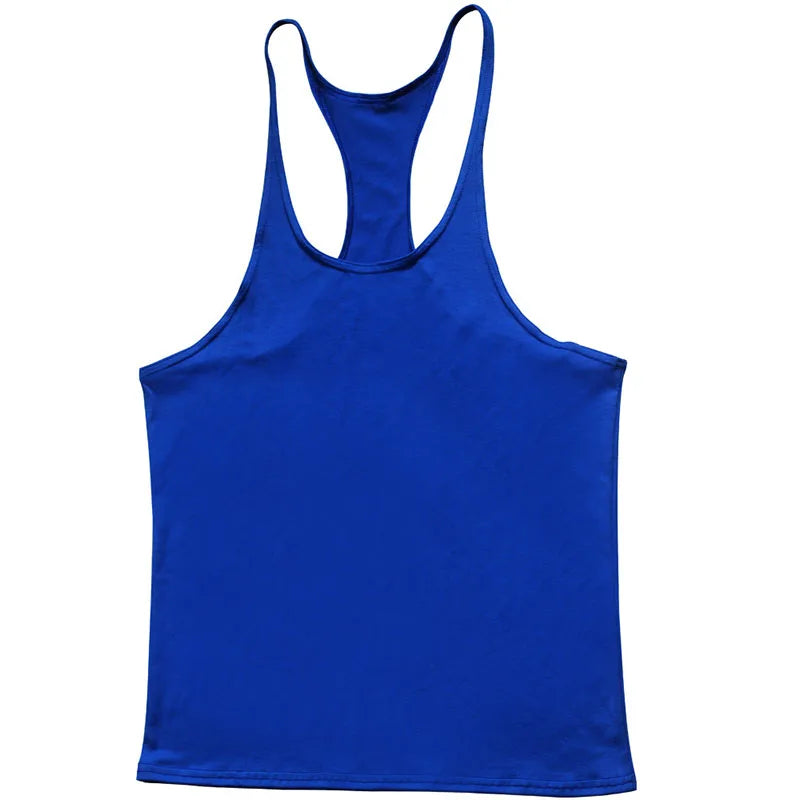 European American Summer Casual Exercise Workout Training Vest Men's Solid Color plus Size I-Shaped Vest