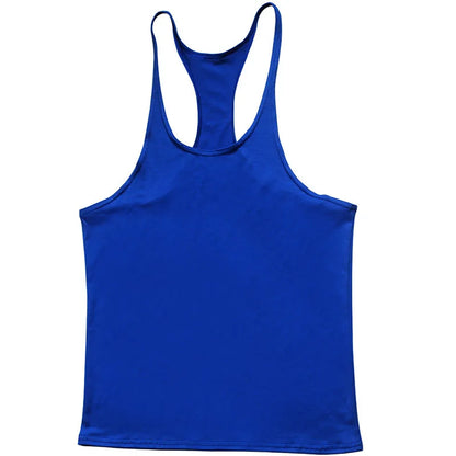 European American Summer Casual Exercise Workout Training Vest Men's Solid Color plus Size I-Shaped Vest