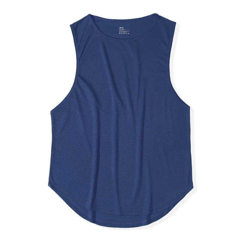 Men's Quick-Drying Sport T-shirt for Fitness and Marathon Workout Sleeveless Basketball Vest Loose Running Tank Top