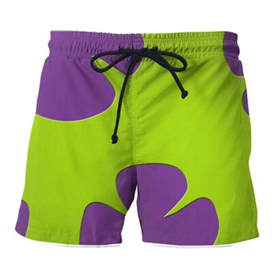 Summer Men's Swimwear Shorts Print Beachwear Swim Trunk Men Swimsuit Surf Board Short Drawstring Trunk Quick Dry Short