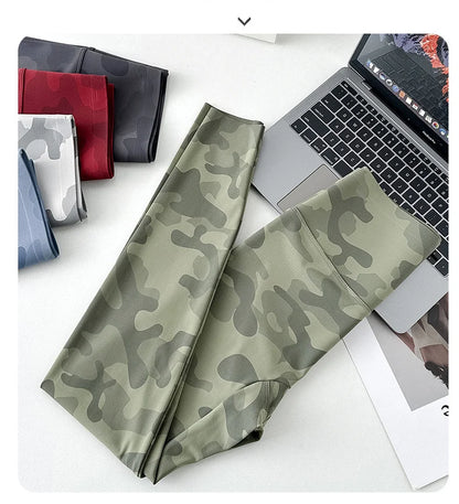 BIVIGAOS Spring Summer Seamless Camouflage Sharkskin Leggings Women Fashion High Waist Casual Sports Tights Fitness Leggings