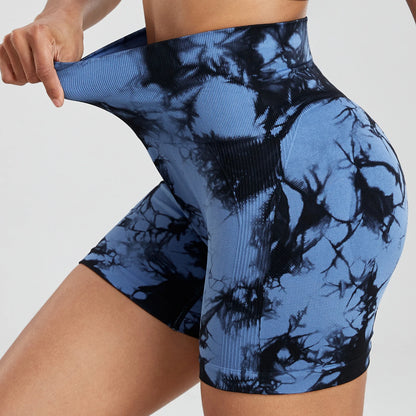 Push Up Gym Sport Shorts Women Seamless Summer Fitness Tie-Dye Cycling Shorts