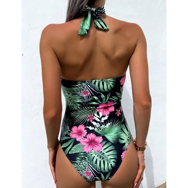 Summer Print One Piece Swimsuit Closed Plus Size Swimwear Female Body Bathing Suit For Pool Beach Women Swimming Suit