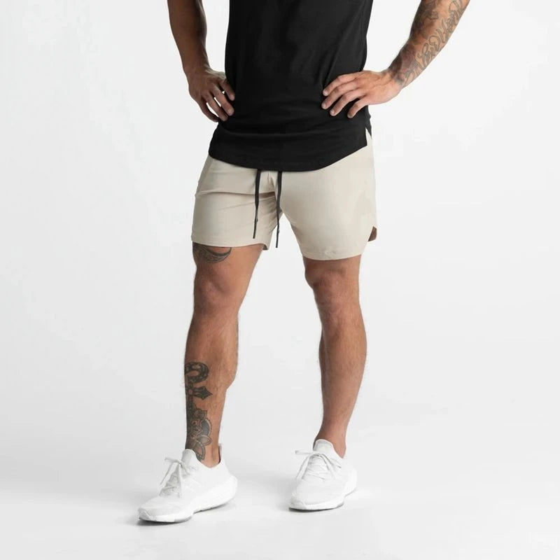 Men Quick Dry Exercise Tranning Shorts Running Fitness Basketball Sports Gym Crossfit Sweatpants with Zipper Back Phone Pouch
