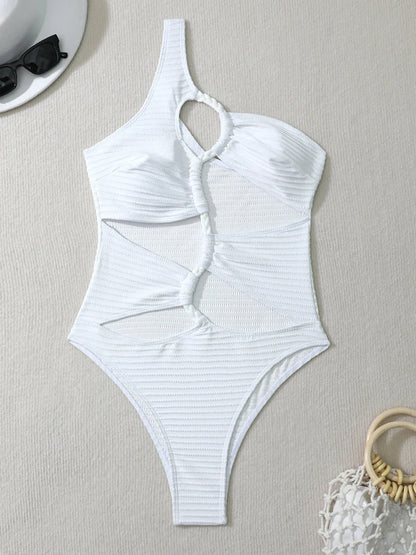 One Shoulder Swimwear Women Hollow Push Up One Piece Swimsuit Lady Monokini Brazilian Beach Bathing Suit