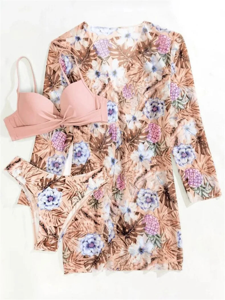 Bikini Set Beach Smock Cardigan Smock Woman Swimwear Bathrobe Bikini Beach Style Sun Protection Shirt Shawl