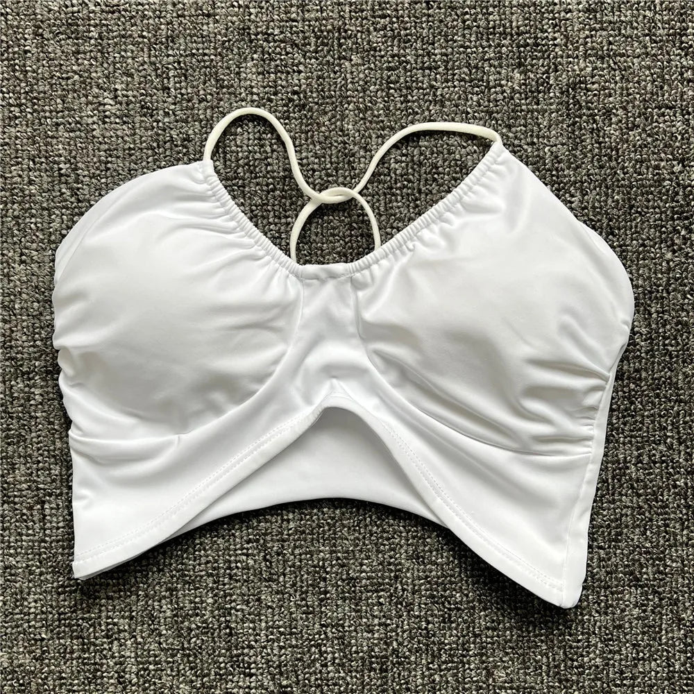 Pad Spandex Nylon Sport Bras Women Sports Bra Gym Fitness Push Up Tank Top Women Cross Yoga Ballet Dance Underwear