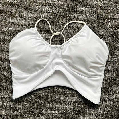 Pad Spandex Nylon Sport Bras Women Sports Bra Gym Fitness Push Up Tank Top Women Cross Yoga Ballet Dance Underwear