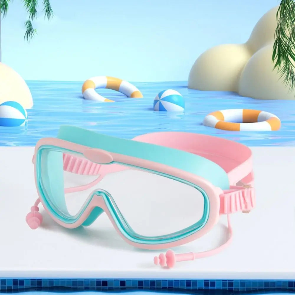 Swimming Gear Big Frame Swimming Goggles Anti Fog Wide View Swim Glasses Elastic Soft Swimming Eyewear Swimming Pool