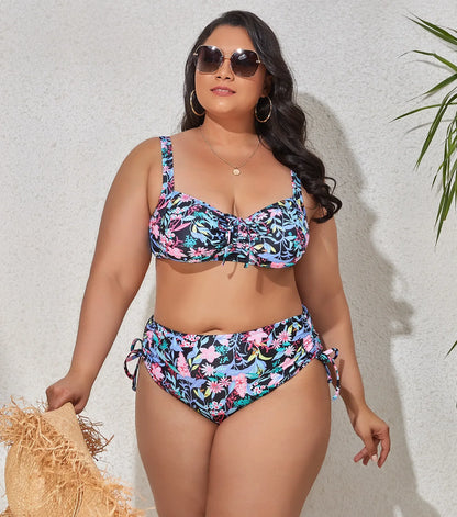 High Waist Leopard Bikini Set Plus Size Swimwear for Women Swimsuit Beachwear Bathing Suit Thong