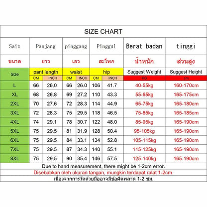 Men 3/4 Quater Shorts 8XL Summer Cotton Sweatpants Plus Size Men's Loose Elastic Waist Casual Sport Running Gym Shorts
