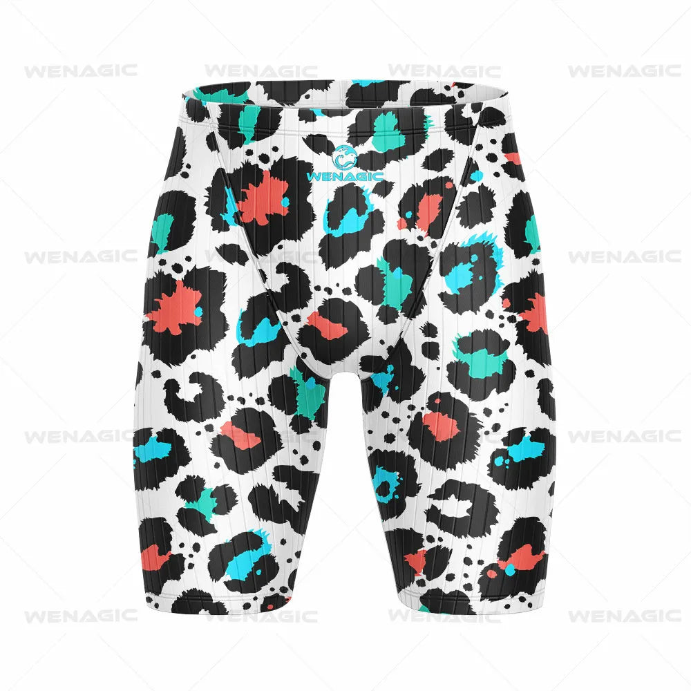 Men's Swimming Jammer Swimwear Endurance Athletic Training Swimsuit Summer Beach Swimming Trunks Diving Surf Tight Shorts