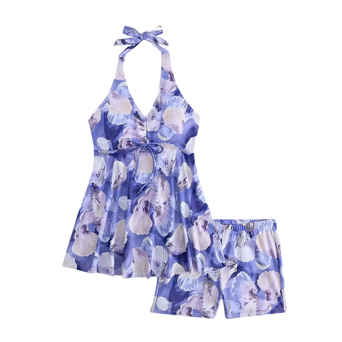 Printed Floral Two Pieces Swimwear Female High Waist Halter Swimsuit Women Bathers Bathing Swimming Swim Suit Beachwear