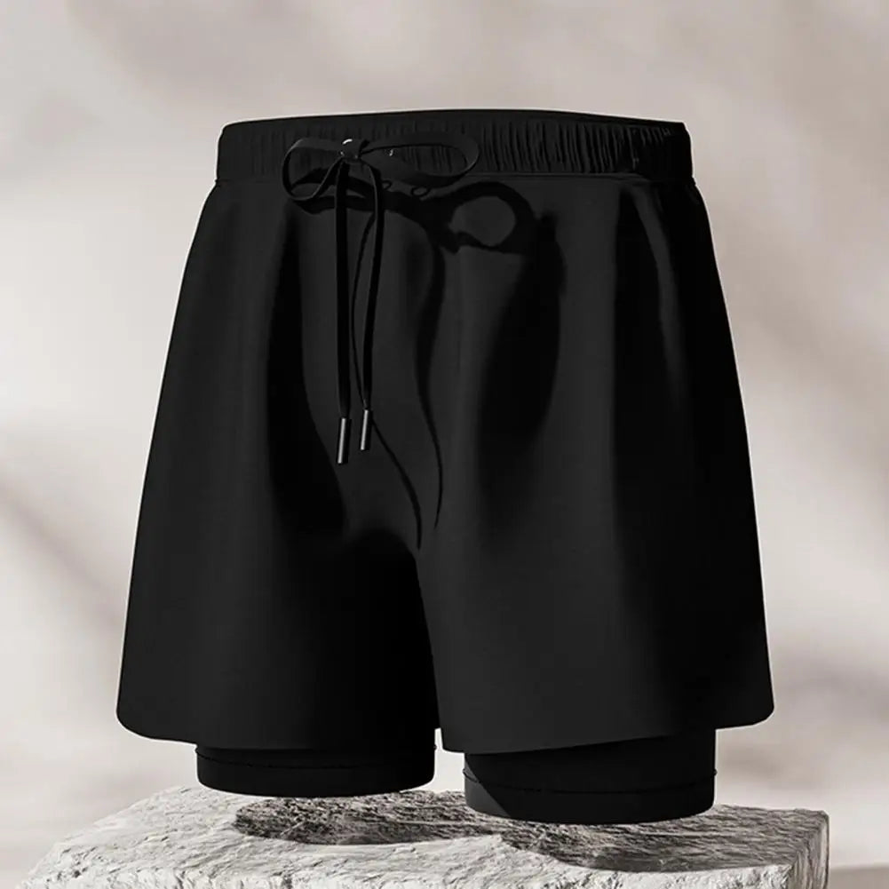 Men Summer Swimming Trucks Elastic Waist Drawstring Printing Swimming Shorts with Supportive Compression Liner Pockets Printing Swimming TrucksL-4XL