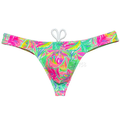 Men's Bikini Swimwear Ice Silk Lining Micro Tangas Swim Thong Swimsuit Beachwear Surfing Trunks