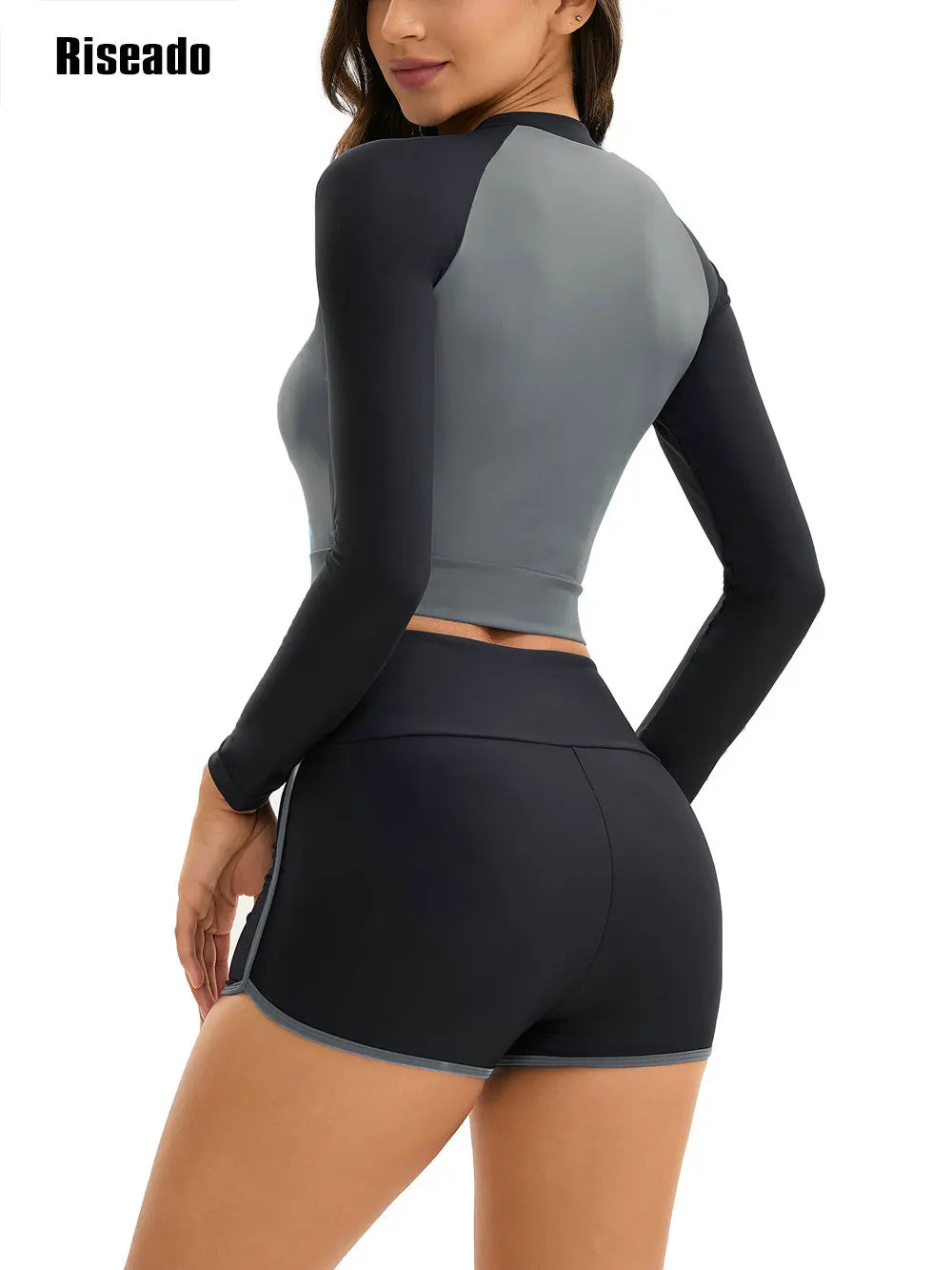 Two Piece Tankini Swimwear Woman High Waist Tummy Control Full Cover Conservative Swimsuit with Shorts