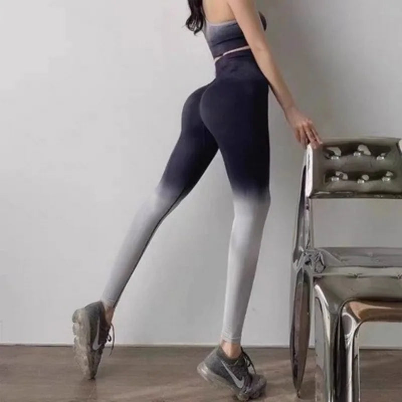 Women Coloured Leggings Gradient Tone Coloured Variations Yoga  Pants