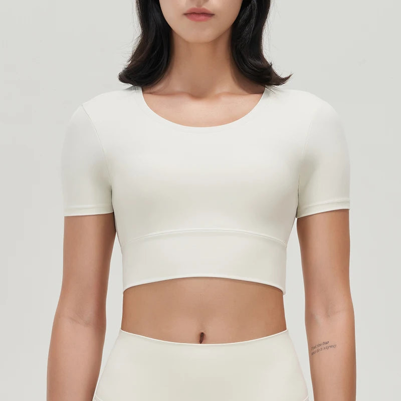 Nylon Gym Bra Top Women Yoga Sport Shirts Crop Top Tight Elastic Breathable Chest Pad Removable Women's Clothing 6 Colors
