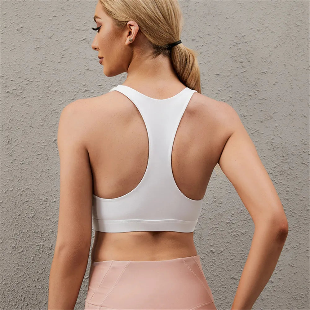 S-2XL Cross Back Sport Bra Pleated Design Fitness Underwear Women Athletic Tank Top Hollow Workout Vest