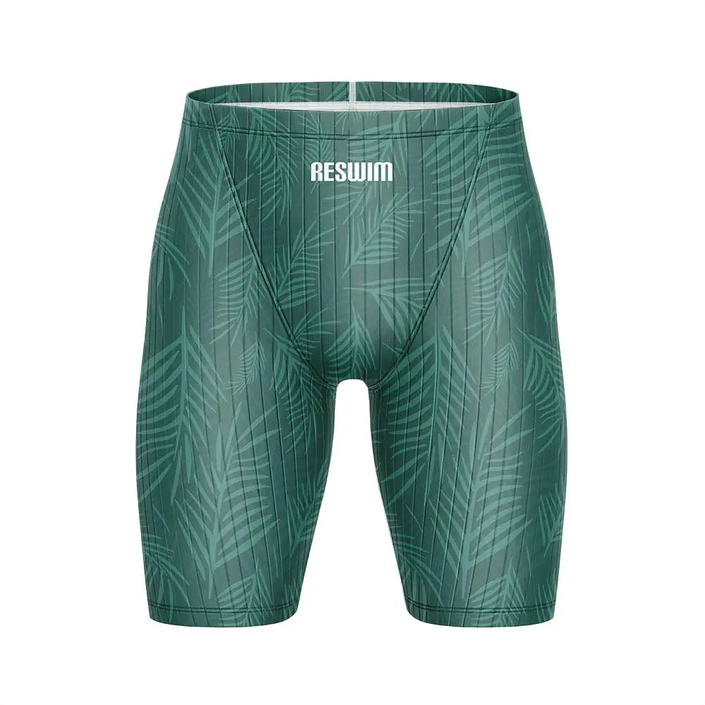 Summer Men's Pro Swim Jammer Athletic Practice Knee-Length Swimsuit Short Lycra Swimming Trunks Beach Tights Shorts Surf Pants
