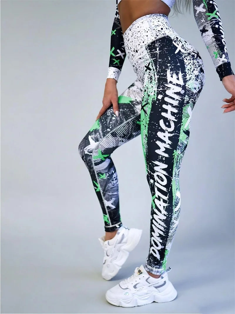 Printed Yoga Pants Women's Sports Fitness Leggings High Waist Tight Sport Pants Clothes Sport Women Fitness Push Up