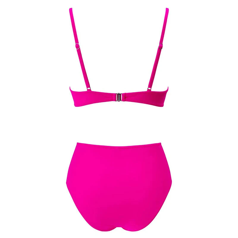 Two Pieces Swimsuits Women Bikini Set Beachwear Push Up Solid Summer Bathing Suit Triangle Bikini Swimwear Low Waist