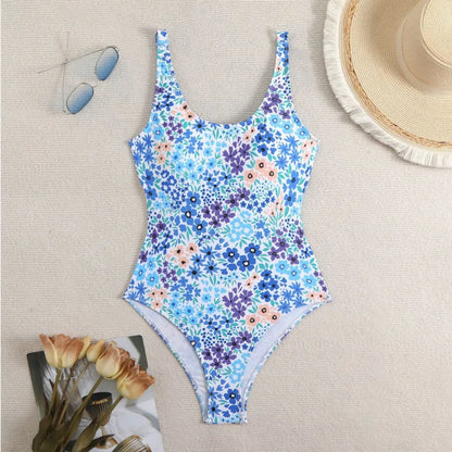 Retro Floral One Piece Swimsuits Closed Women's Swimwear Push Up For Swimming Wear Body Bathing Suits Beachwear Pool Bather