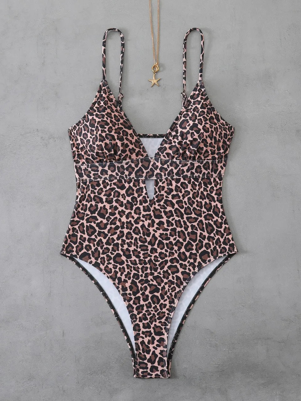 Strappy Swimsuit Women One Piece Leopard Swimwear Female Monokini Bathers Bathing Swimming Swim Suit Padded Beachwear