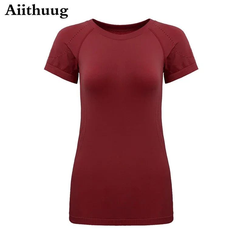 Women Moisture Wicking Shirt Dry Fit Yoga Shirts Short Sleeve Running Shirts Mesh Top Breathable Tank Tops Activewear