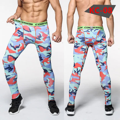 Men Camouflage Tights Man Fitness Compression Pants Quick-drying Rashguard Elastic Leggings for Gym Training