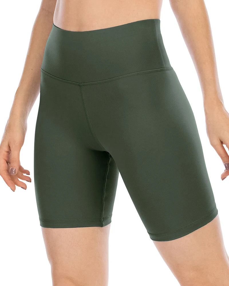 Women's High Waisted Biker Shorts Tummy Control Yoga Workout Tights Stretchy Athletic Shorts for Running Cycling Casual Wear