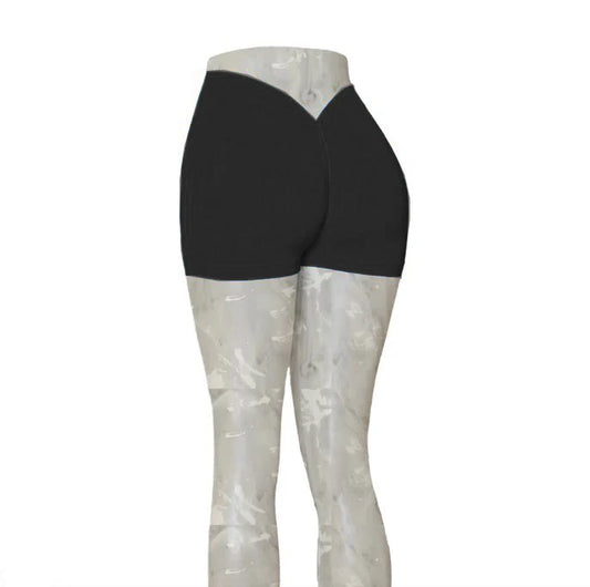 Nylon Back V Butt Yoga Shorts Women High Waist Fitness Workout Gym Running Scrunch Trousers Jogging Athletic Wear