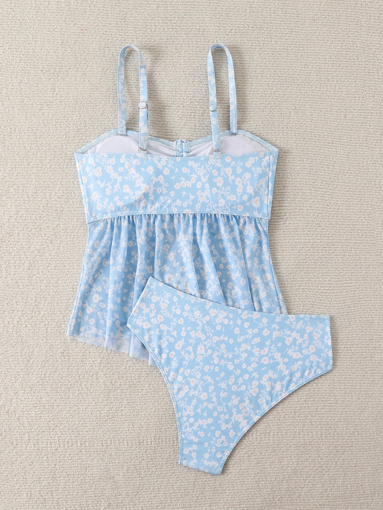 Ruffle Tankini Two Pieces Strappy Swimsuit Women Drawstring Swimwear Female Bathers Bathing Swimming Swim Suit Beachwear