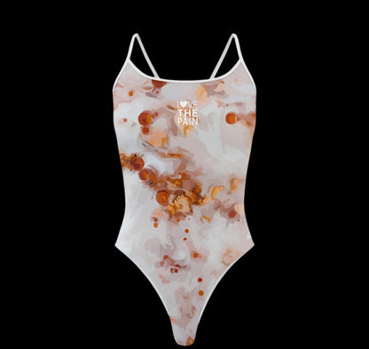 Black & White Design Love The Pain Women Swimsuit One-piece Swimwear Functional Training Swimsuit