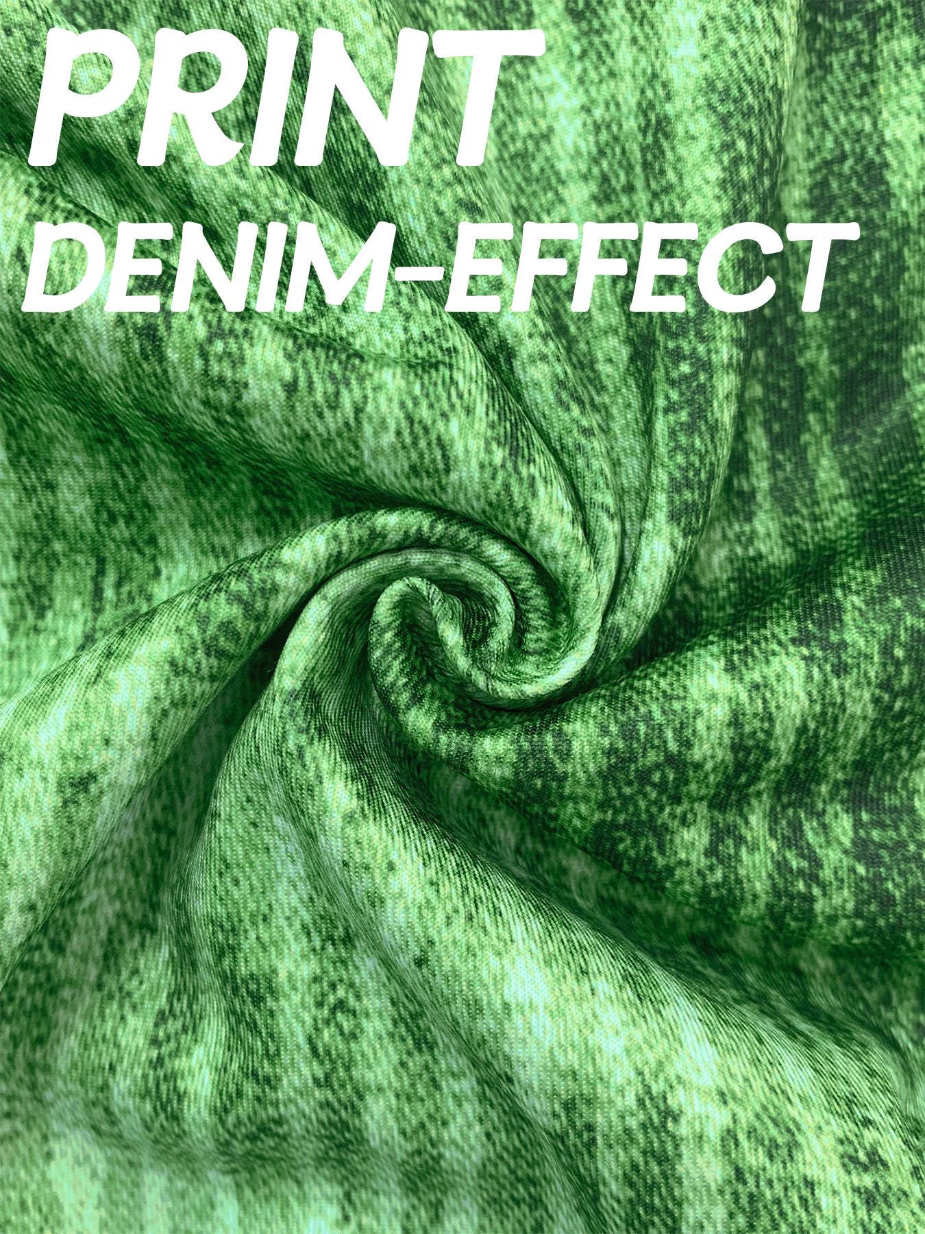 Plus size women's leggings with denim print and line pattern, showcasing a fashion-forward and casual high-stretch knitted pants