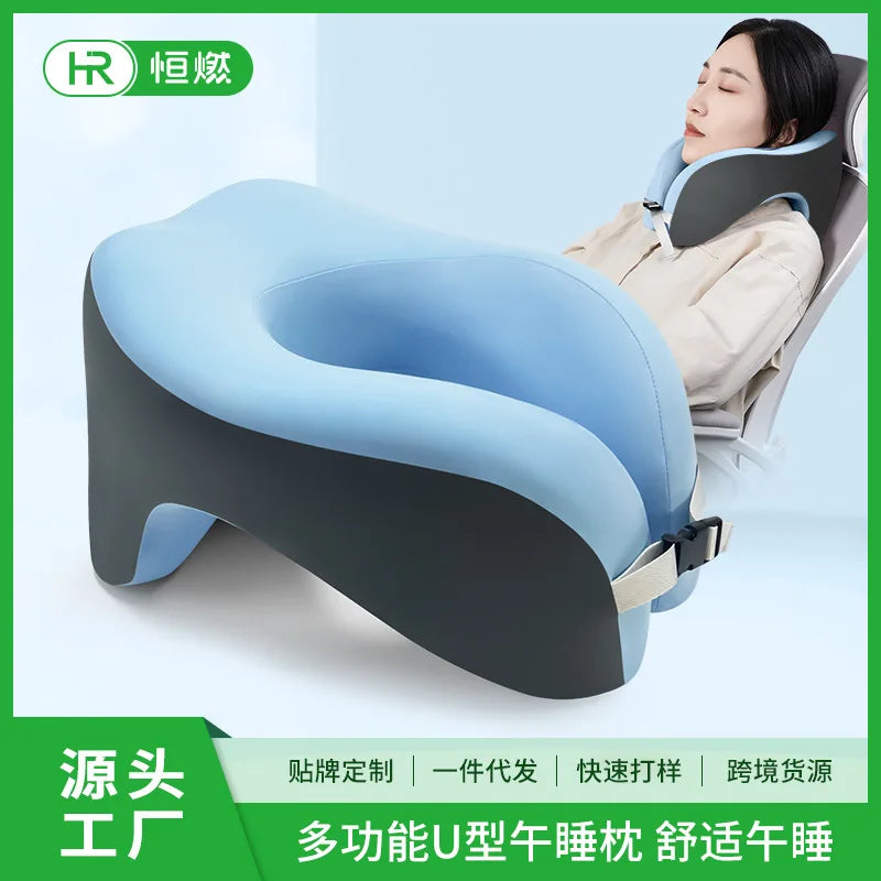 Travel Pillow U-Shape Pure Memory Foam Neck Pillow For Airplane Office Nap Cervical Pillows Flight Sleeping Head Neck Support