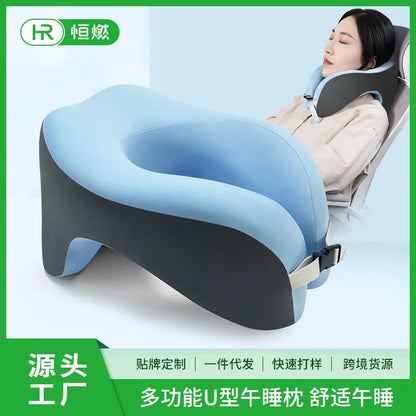 Travel Pillow U-Shape Pure Memory Foam Neck Pillow For Airplane Office Nap Cervical Pillows Flight Sleeping Head Neck Support