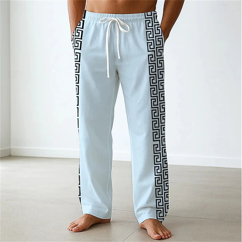 Men's Spring/Summer Casual Pants Minimalist Style Breathable Comfortable Straight-Leg Casual Pants Sports Pants